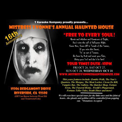 Mistess Yvonne's Haunted House, Mistress Yvonne, Haunted House, Home Haunt, Riverside, CA, Halloween, 2018