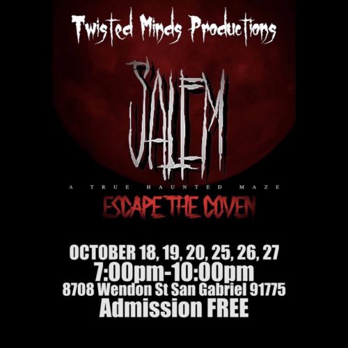 Twisted Minds Productions, Salem, Escape the Coven, Haunted House, Los Angeles, CA