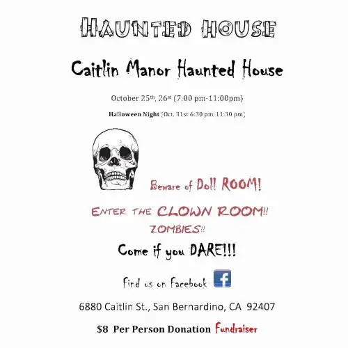 Caitlin Manor Haunted HOuse, San Bernadino, Inland Empire, Home Haunt, 2019